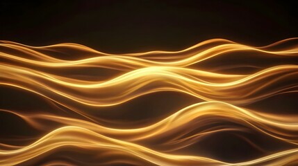 Obraz premium Abstract golden waves on dark background. Perfect for luxury, technology, and elegant designs.