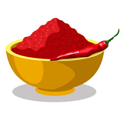 red hot pepper in a plate without background