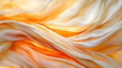 Obraz premium Abstract image of flowing orange and beige fabric. Perfect for backgrounds, textures, and design projects.