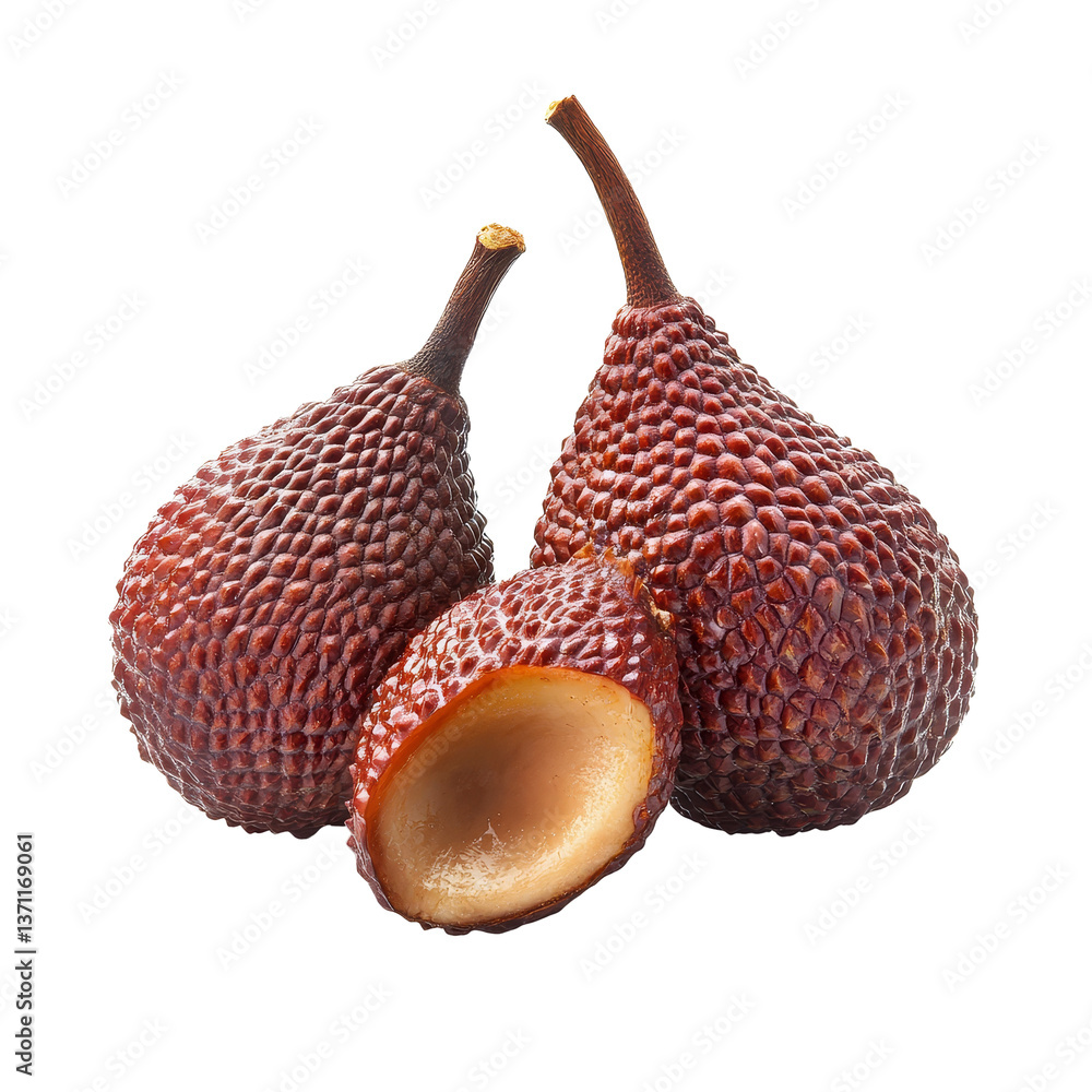 Poster salak fruit displayed on a clean transparent background showcasing its unique texture and distinct s
