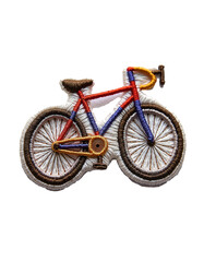 Fototapeta premium Elegant Ride: Stitched Bicycle in Vivid Colors