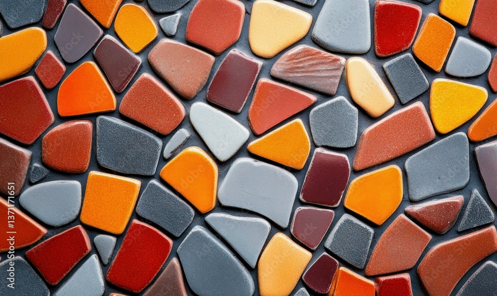 Poster a beautiful array of stone tiles creates a visually interesting mosaic background and texture.