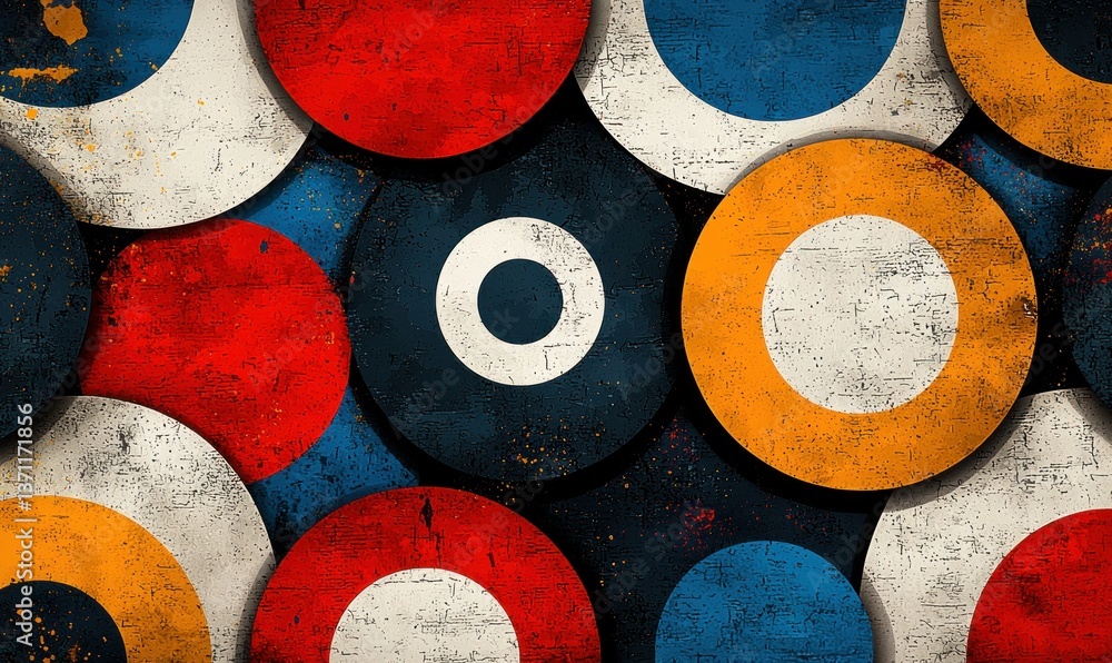 Poster colorful circular pattern with texture