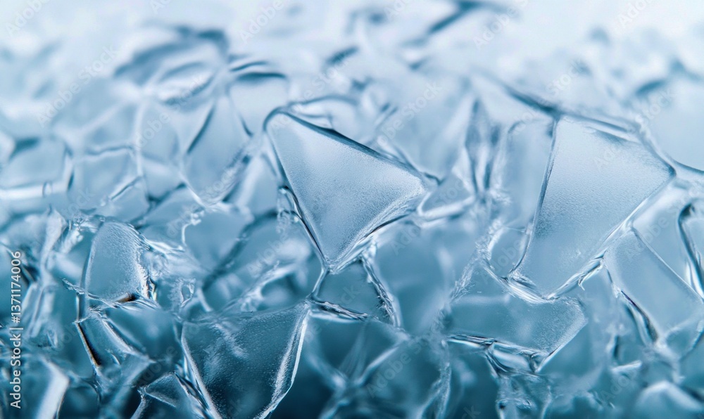 Aufkleber a captivating close-up of crushed ice reveals a mesmerizing abstract texture and crystalline pattern