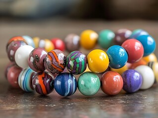 Vibrant Colorful Beaded Bracelet Jewelry Photography