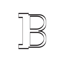 Obraz premium Thick border letter B