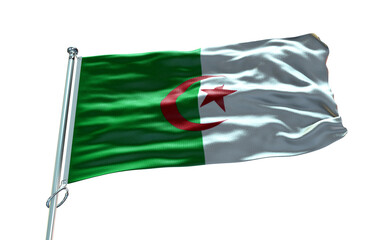 Algerian Flag Waving  National Symbol of Algeria in High Resolution