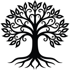 Tree of live icon on white background Adobe Illustrator Artwork