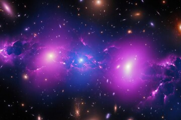 Obraz premium cosmic web connecting distant galaxies, where each celestial body appears as a point of light, connected by filaments of dark matter