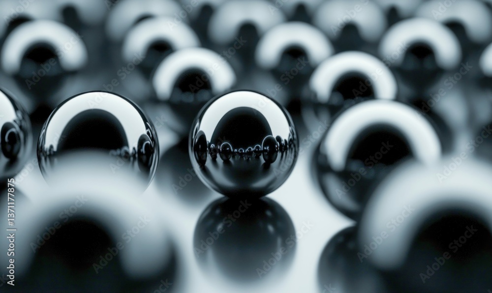 Poster an array of highly reflective metallic spheres creates a visually interesting, textured surface.