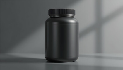 Black Plastic Bottle Mockup  Product Packaging