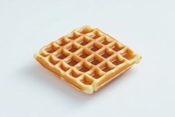 Golden square waffle, syrup drizzle