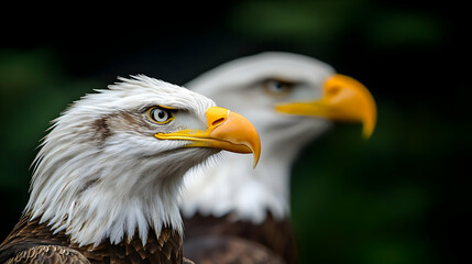 Obraz premium Close Up Portrait Of Two Bald Eagles