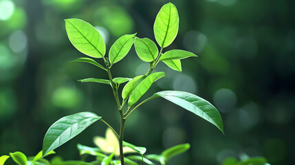 Obraz premium Closeup Of A Green Plant With Fresh Leaves
