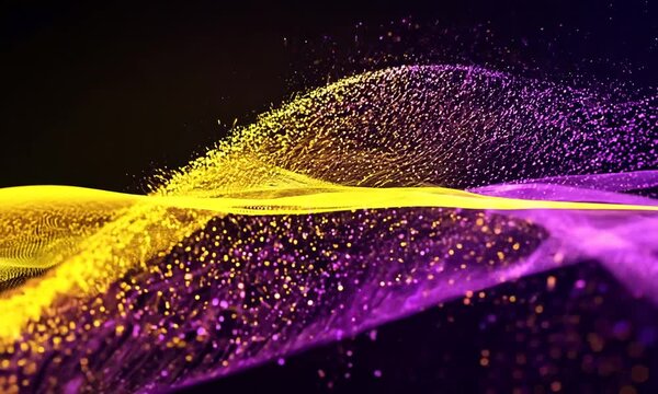 Colorful Particle Wave in Yellow and Purple