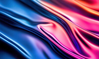 Abstract waves of iridescent color interplay on a glossy, smooth surface, creating a futuristic design.