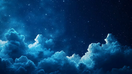 Fototapeta premium Starry Night Sky With Clouds