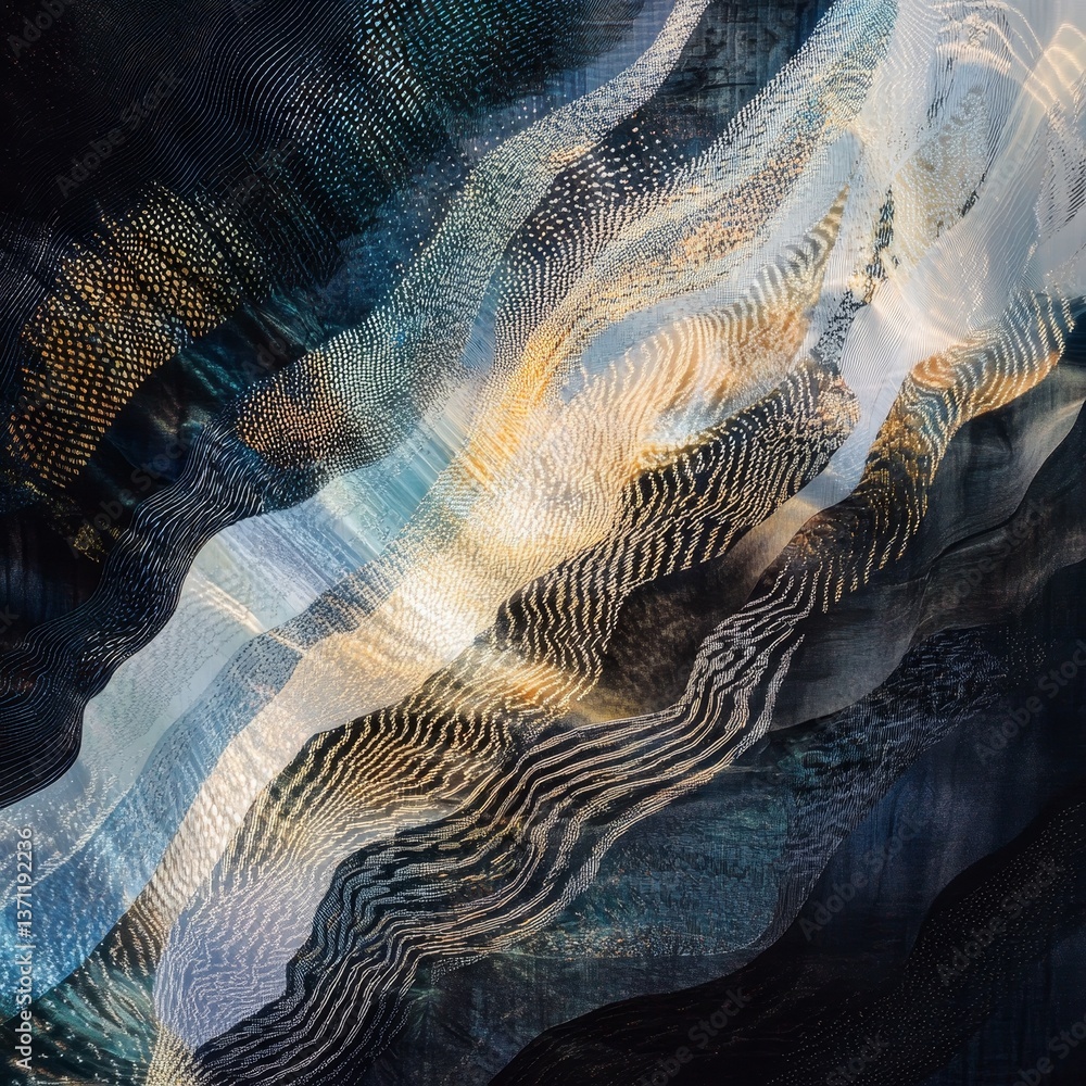 Aufkleber flowing textured layers with light and shadow.
