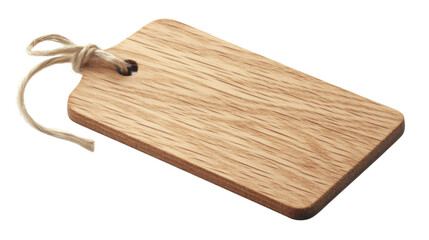 wooden tag on white background