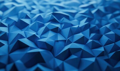 Obraz premium An abstract blue geometric background featuring low-poly triangles creates a modern texture.