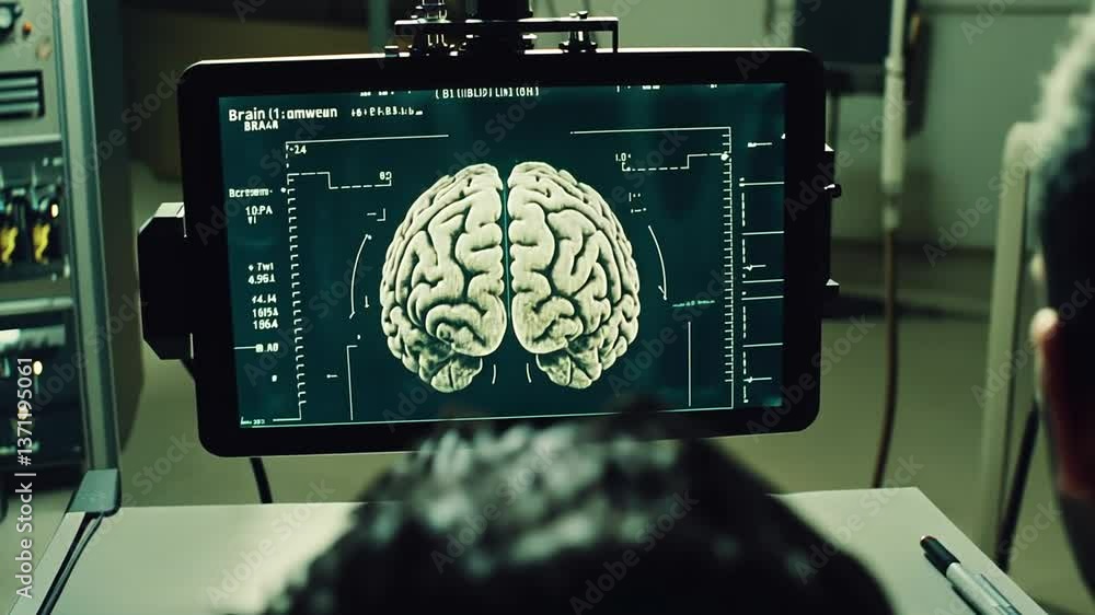Poster exploring brain waves with advanced monitoring technology generative ai