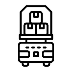 Robot Logistic outline icon. Robot Logistic black line illustration.