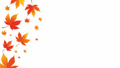 Cascading autumn leaves falling in vibrant shades, seasonal beauty