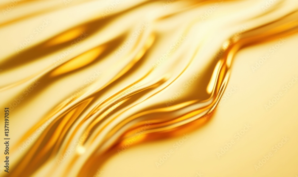 Poster abstract flowing golden fabric creates a luxurious and elegant textured background with soft waves.