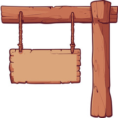 hanging wooden signboard illustration perfect for logos banners posters and design projects Ideal for rustic vintage and creative artwork with a natural wood style
