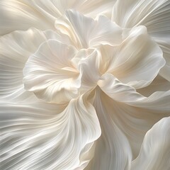 Fototapeta premium Abstract Cream Swirling Flower Petals AI Art