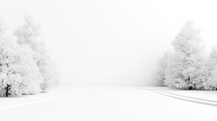 Naklejka premium Pristine winter landscape, snow-covered trees