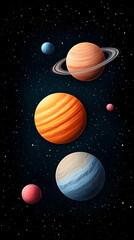 Vibrant planets and stars in space