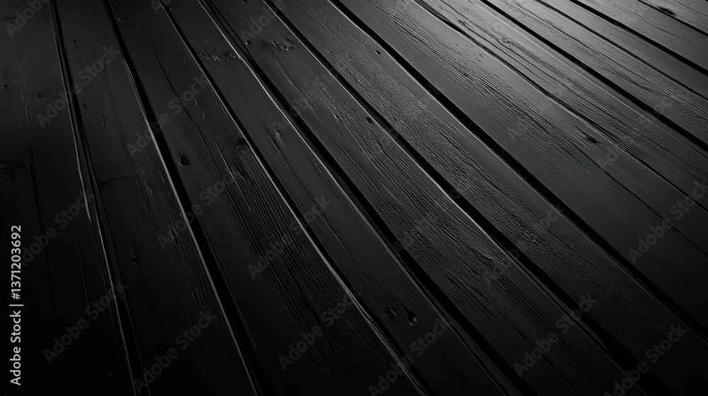 Poster dark wooden floor with diagonal pattern create an elegant, and minimalist atmosphere