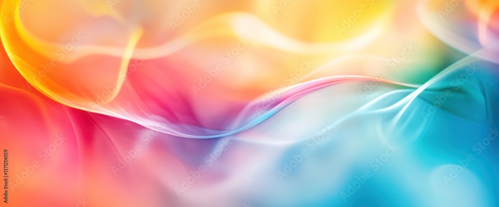Poster dreamy hues and fluid forms create a mesmerizing abstract flow of color