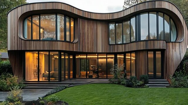 Marvel at an architectural wonder a bespoke residence blending organic shapes and modern design principles seamlessly