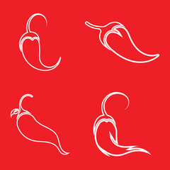 Red hot natural chili icon vector Illustration