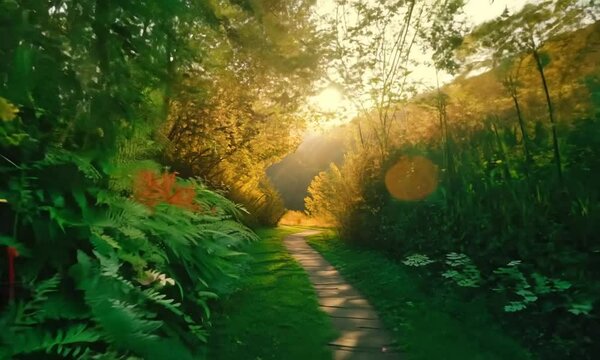 Lush Green Pathway in Nature