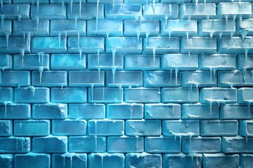 Fototapeta premium Ice Blue Digital Firewall with Frozen Texture and Glowing Abstract Effect