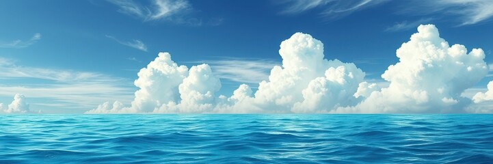 The image depicts a tranquil expanse of ocean water