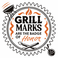 Grill Marks Are the Badge of Honor: BBQ Grill Badge Design