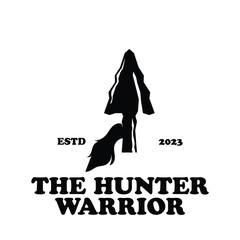 Vintage Retro Rustic Native Arrowhead Spear for Arrow Hunting Hipster Logo Design