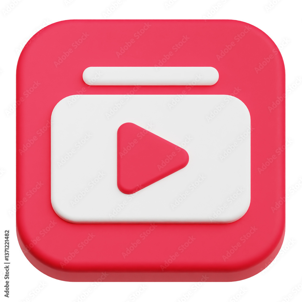Poster app user interface 3d icon isolated on the transparent background