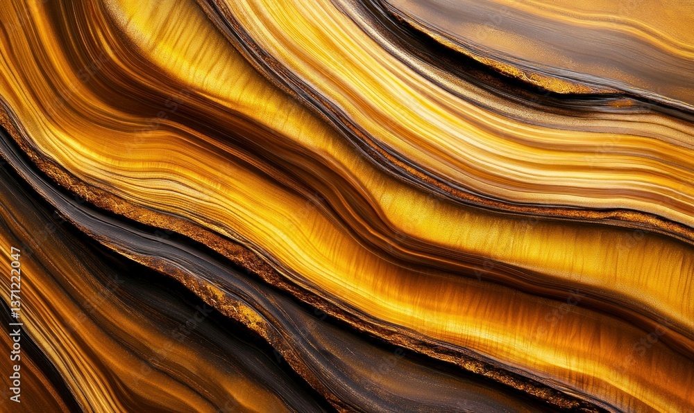 Aufkleber elegant golden and brown abstract background features flowing lines creating a luxurious design.