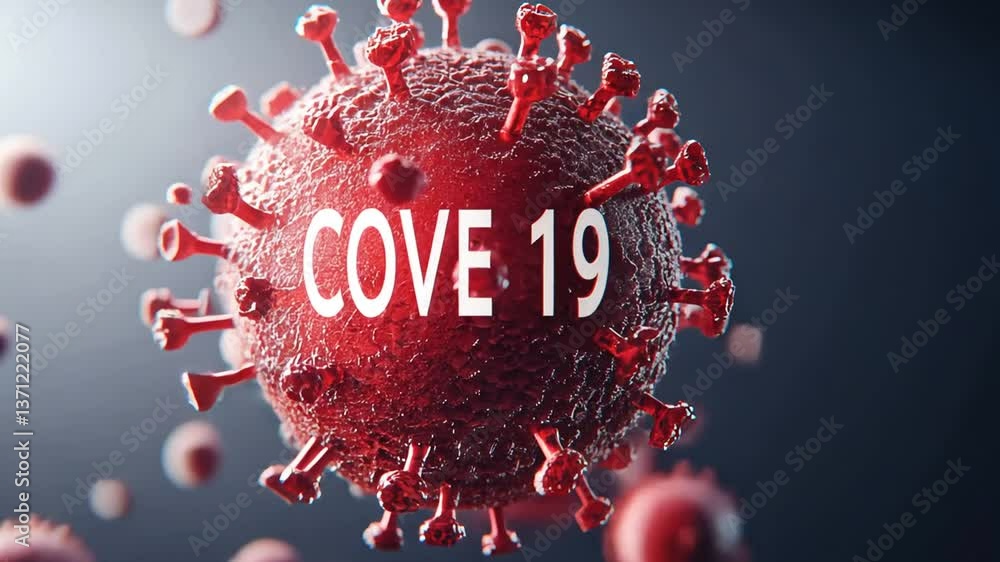 Poster visual representation of covid-19 virus with bold typography generative ai