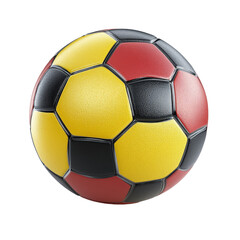 Fototapeta premium Soccer ball featuring the colors of the German flag on a transparent background, showcasing national pride and sport, soccer ball with german flag colors isolated on transparent background