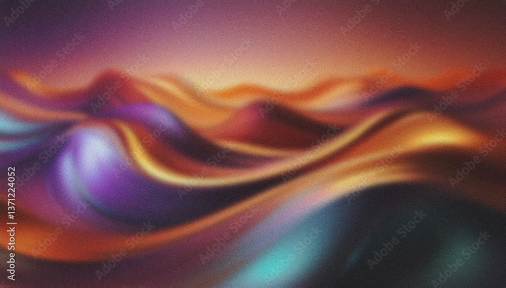 Poster colorful gradient waves creating a vibrant and dynamic abstract background