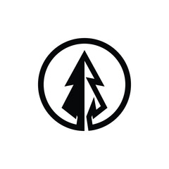 Vintage Retro Rustic Native Arrowhead Spear for Arrow Hunting Hipster Logo Design