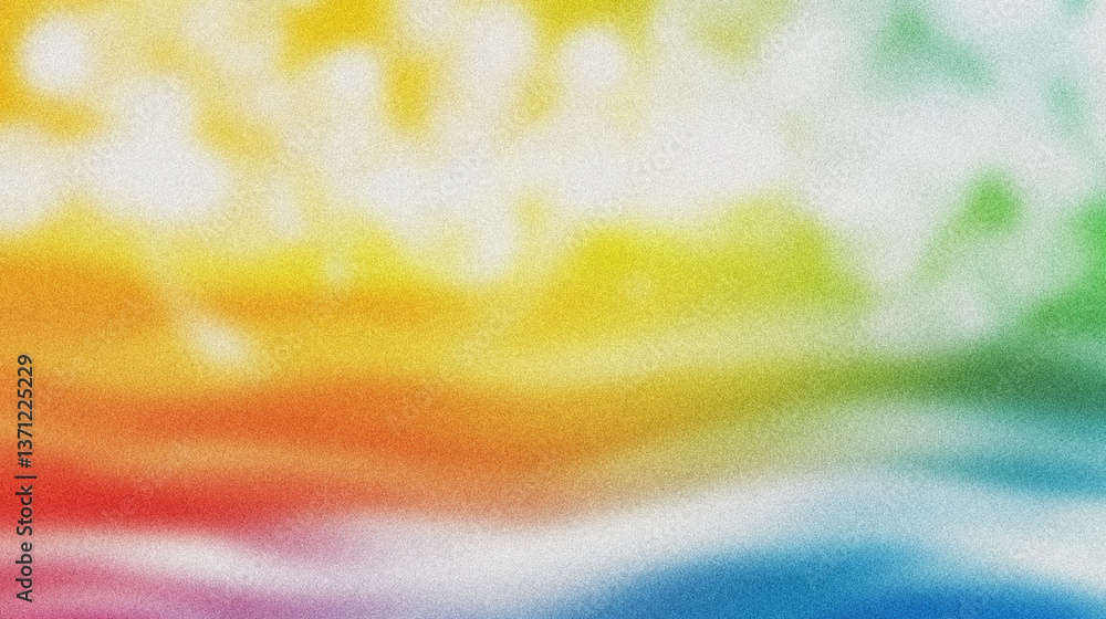 Poster colorful gradient background forming soft waves with grainy texture