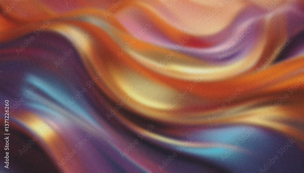Aufkleber rich glossy gradient with colorful waves flowing abstract background