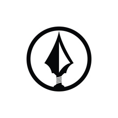 Vintage Retro Rustic Native Arrowhead Spear for Arrow Hunting Hipster Logo Design